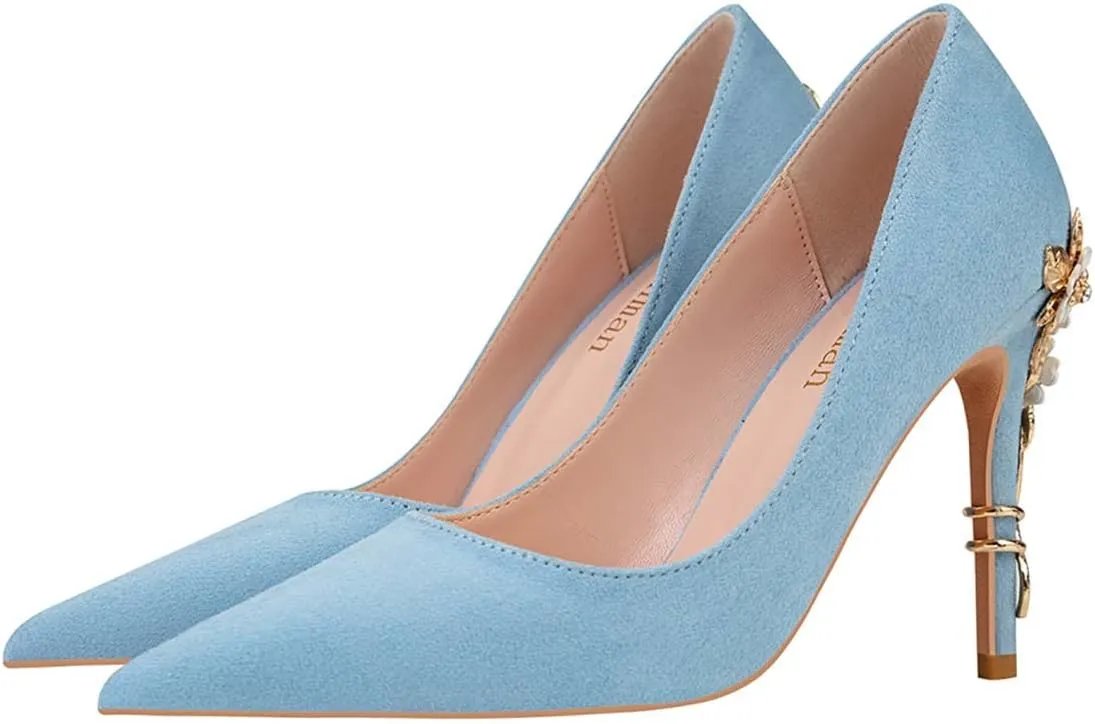 JOEupin Stiletto High Heel Shoes for Women Pointed Closed Toe Classic Slip On Dress Pumps
