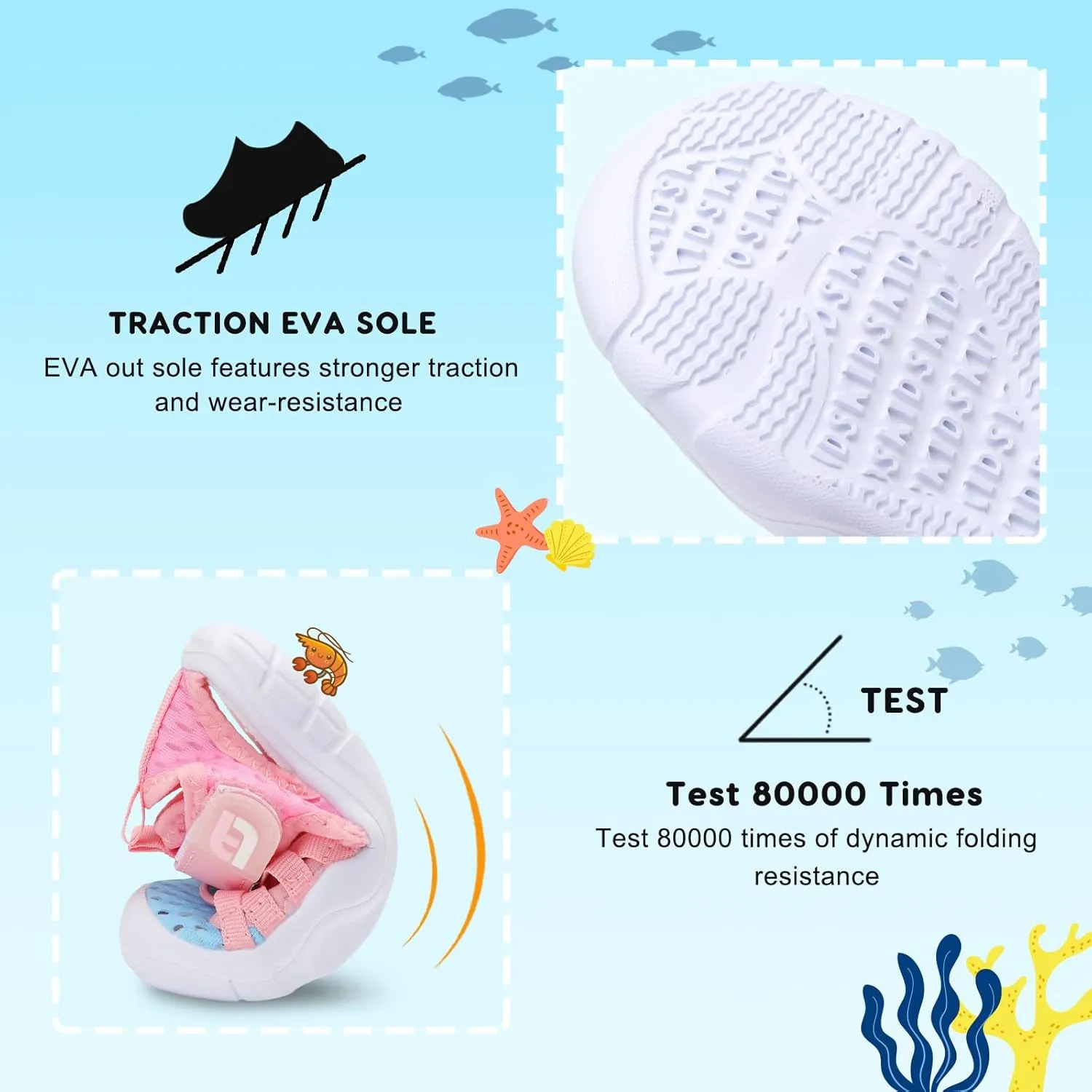 JOINFREE Toddler Boys Girls Water Shoes Breathable Qucik Dry Sport Beach Sandals Lightweight Barefoot Flexible