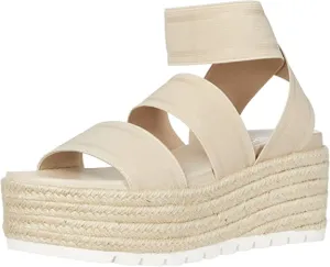 J/Slides Womens Quartz Flatform Slip On Platform Sandals Tan 7.5 Medium (B,M)
