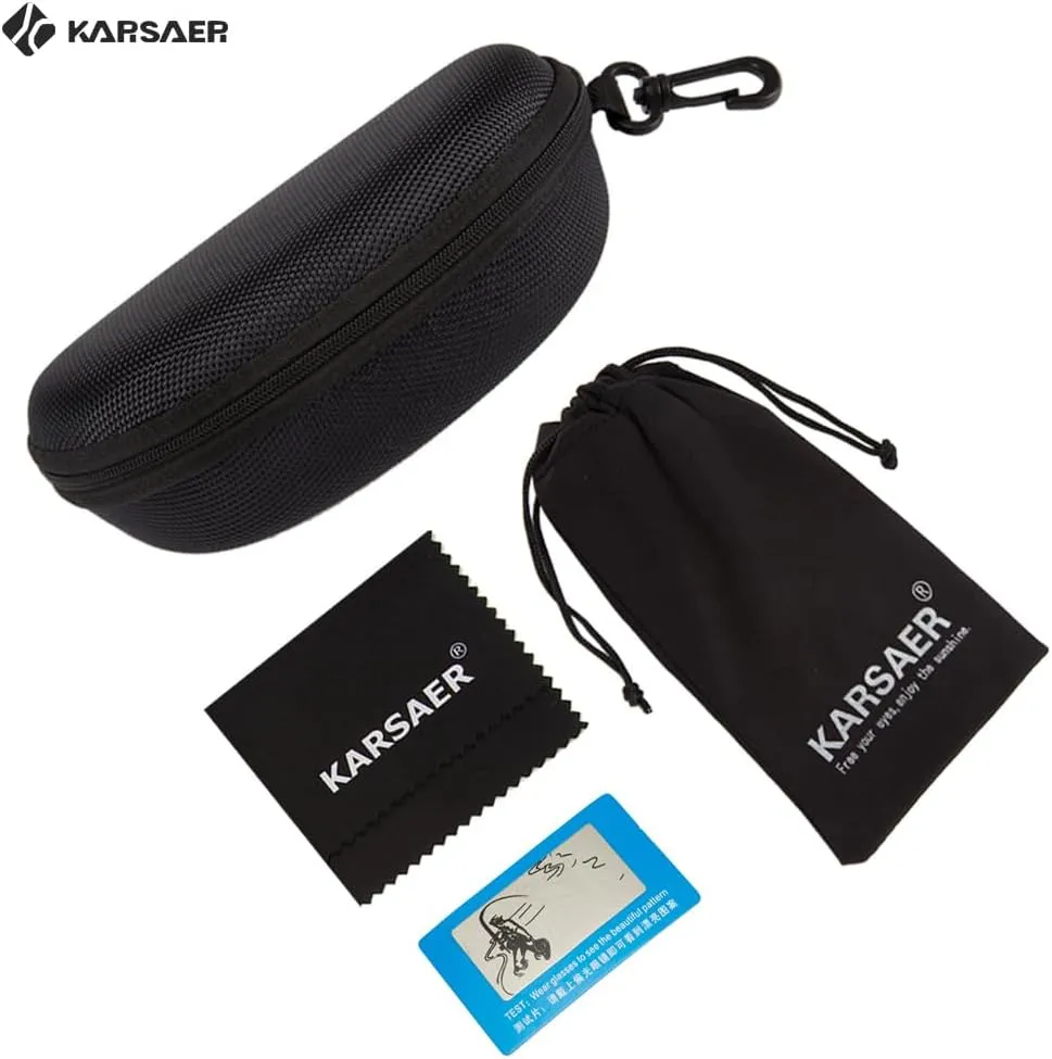 Karsaer Flat Top TR90 Polarized Sports Mens Sunglasses Vintage Square Cycling Running Fishing Golf Hiking Sports Glasses
