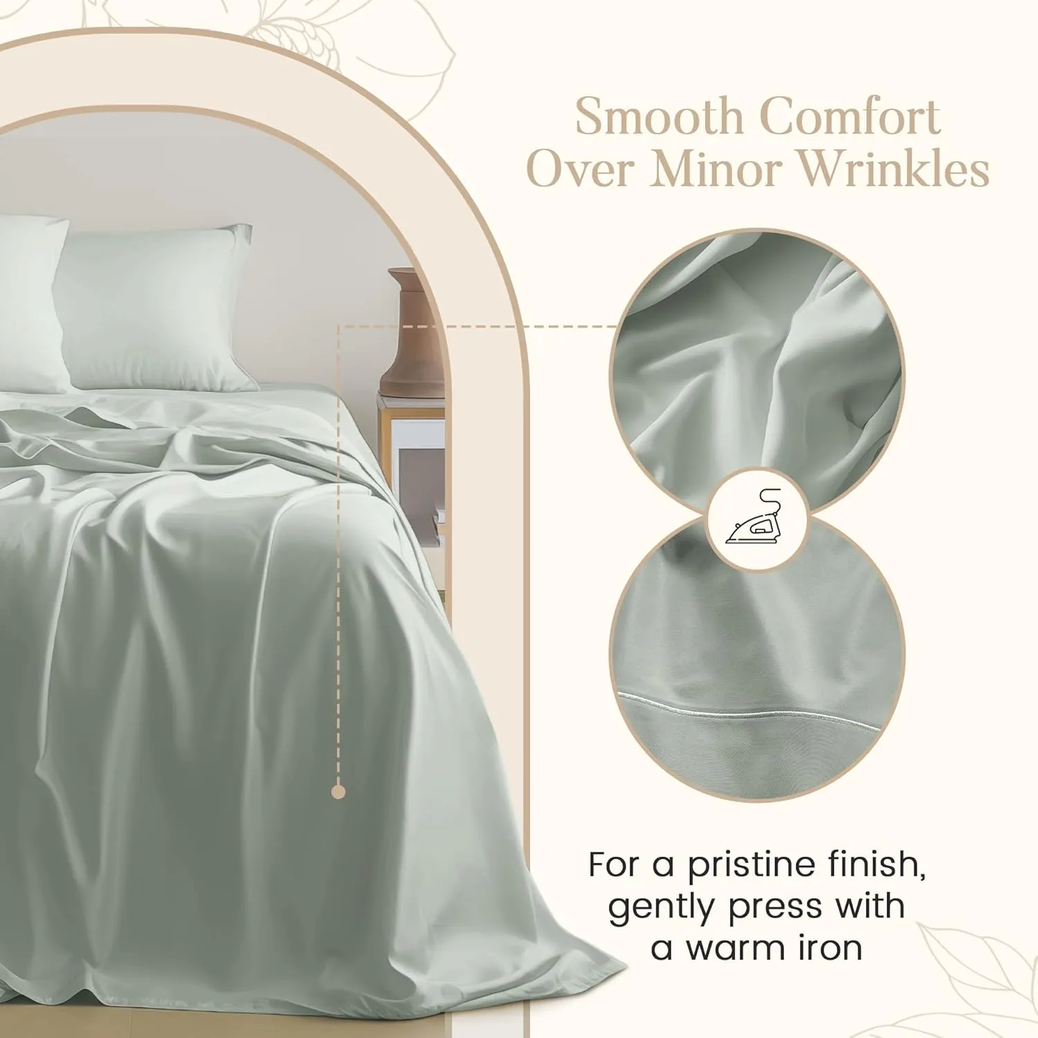 King Bed Sheets Deep Pocket King Sheet Set, 800 Thread Count Long Staple Fully Elasticated Egyptian Cotton Sheet & Pillowcase sets, Machine Wash No Pill Naturally Breathable Cotton Bedding- Mineral