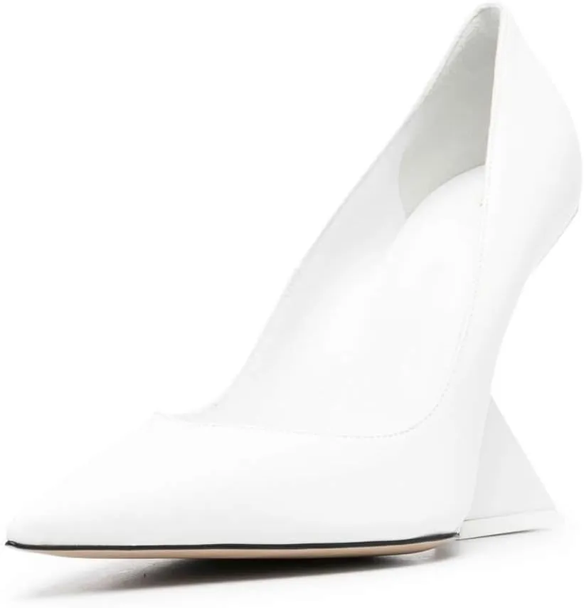 Kluolandi Women's Pumps Shoes Closed Pointed Toe Wedge Pump High Heels for Women Dress Wedding Bride Office