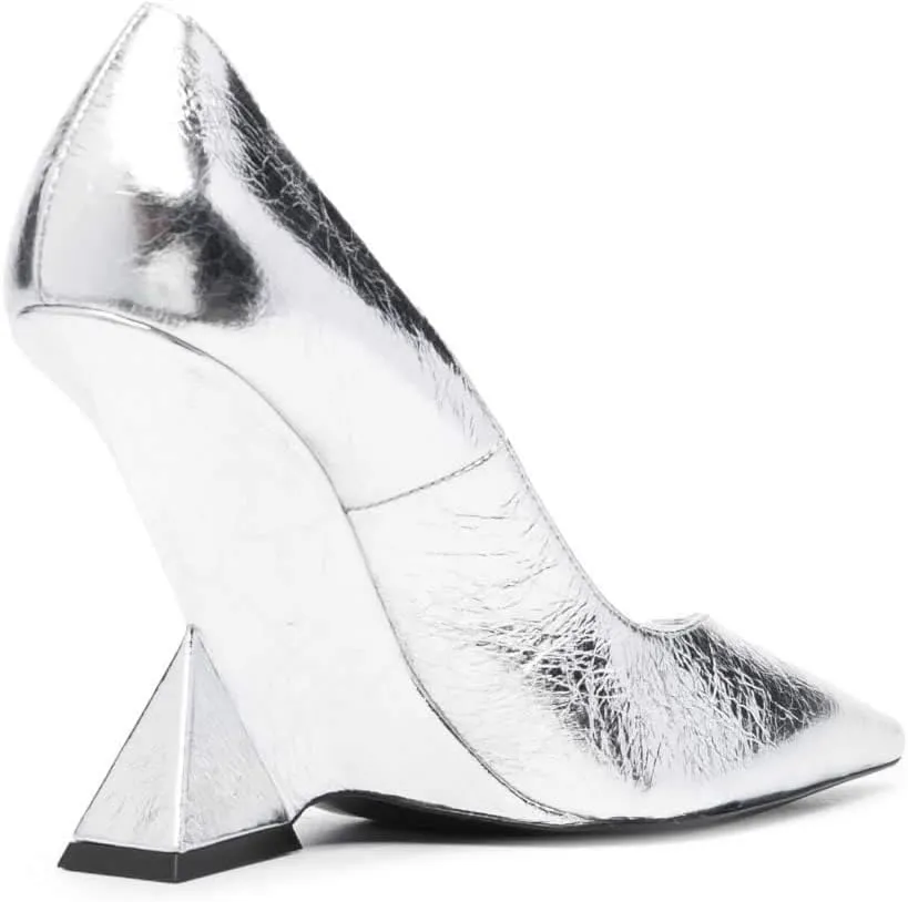 Kluolandi Women's Pumps Shoes Closed Pointed Toe Wedge Pump High Heels for Women Dress Wedding Bride Office