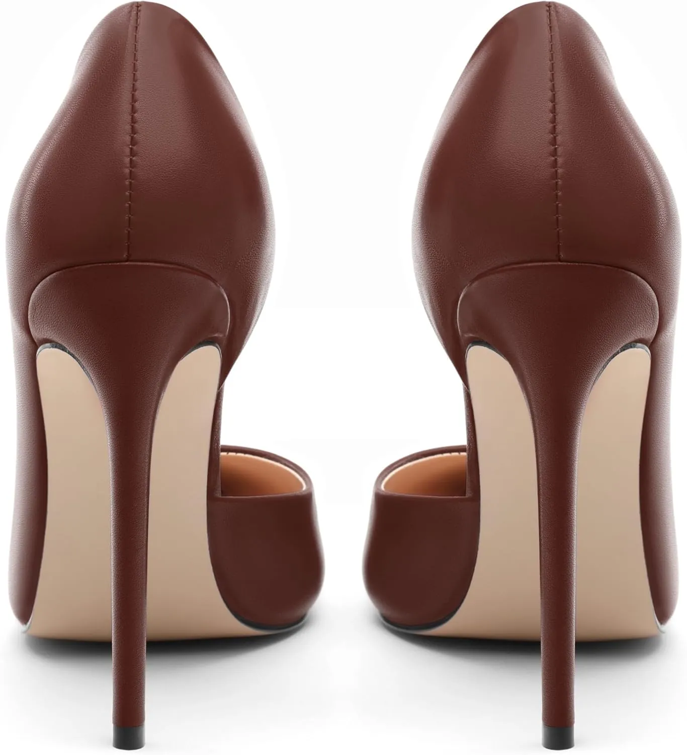KUOARN Heels for Women High Stiletto Heels Closed Pointed Toe 4.7 Inch Pumps Fashion Sexy Wedding Evening Party Slip on Dress Shoes