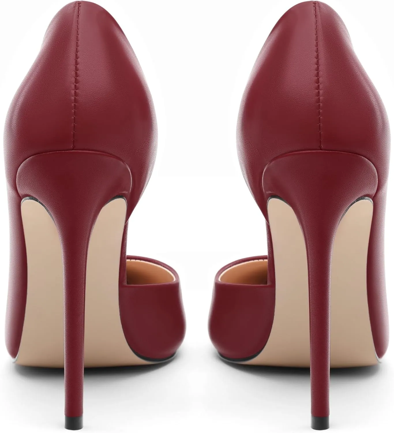 KUOARN Heels for Women High Stiletto Heels Closed Pointed Toe 4.7 Inch Pumps Fashion Sexy Wedding Evening Party Slip on Dress Shoes