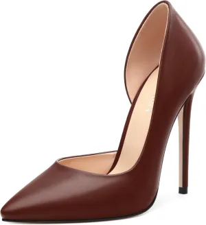 KUOARN Heels for Women High Stiletto Heels Closed Pointed Toe 4.7 Inch Pumps Fashion Sexy Wedding Evening Party Slip on Dress Shoes