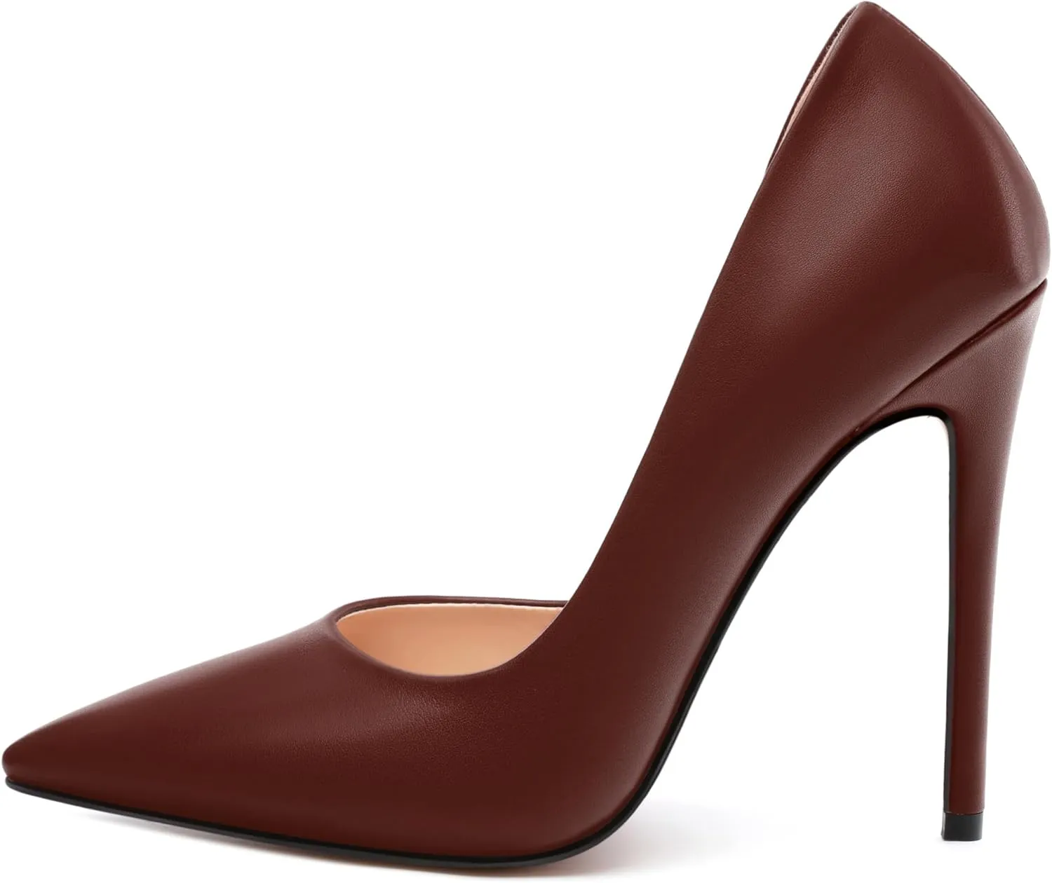 KUOARN Heels for Women High Stiletto Heels Closed Pointed Toe 4.7 Inch Pumps Fashion Sexy Wedding Evening Party Slip on Dress Shoes