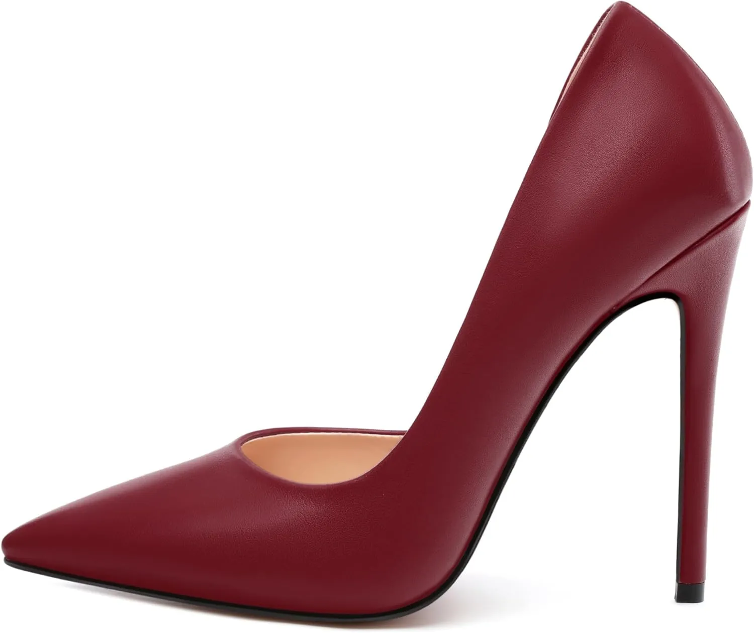 KUOARN Heels for Women High Stiletto Heels Closed Pointed Toe 4.7 Inch Pumps Fashion Sexy Wedding Evening Party Slip on Dress Shoes