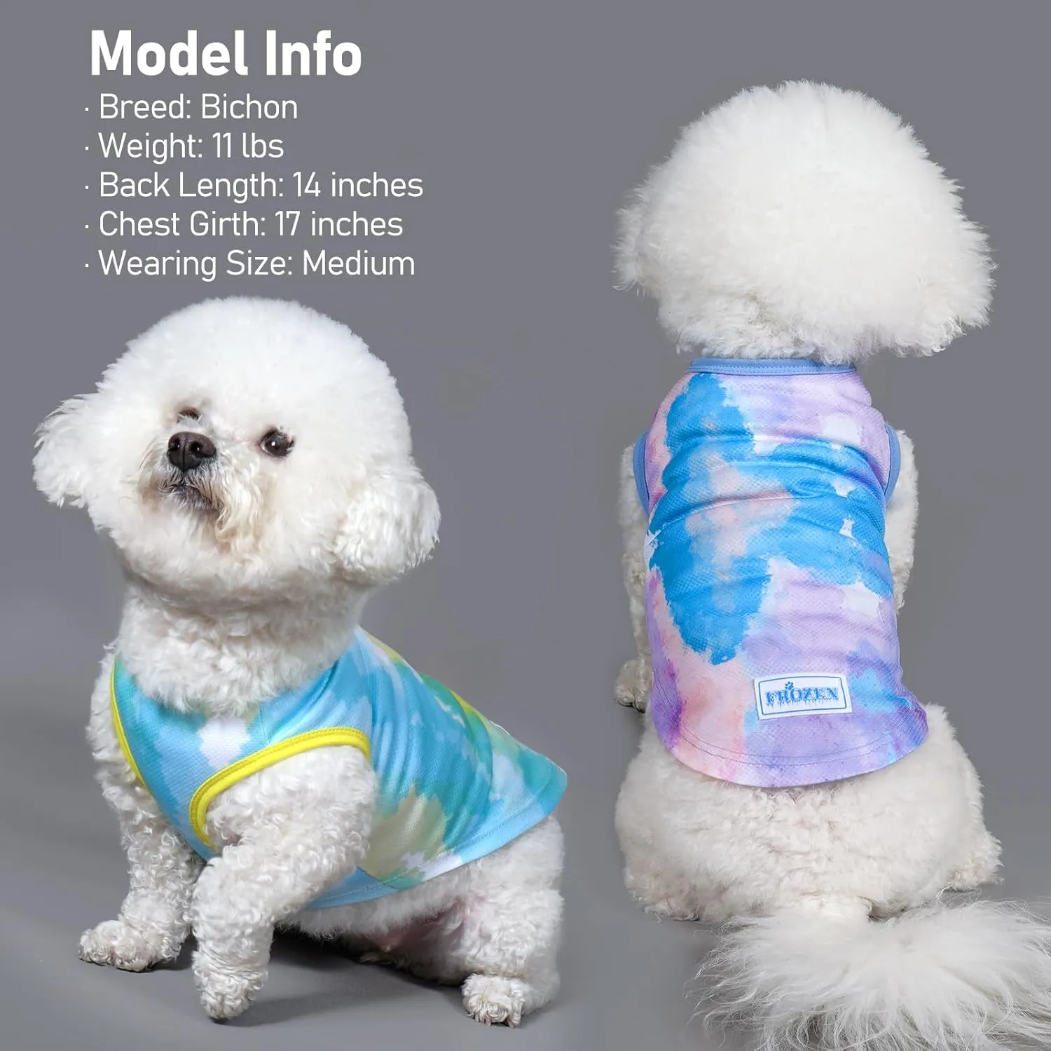 KYEESE 2 Pack Dog Cooling Shirts for Small Medium Dogs Breathable Lightweight Instant Cooling Dog Vest Quick Dry Sleeveless Vest T-Shirts Great for Outdoor Activities on Summer