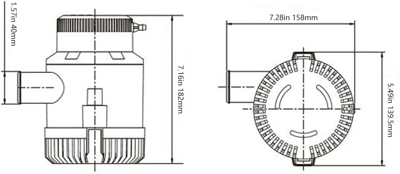 Large Bilge Pump Submersible Pump for Spraying Material: ABS (DC12V 3000GPH)