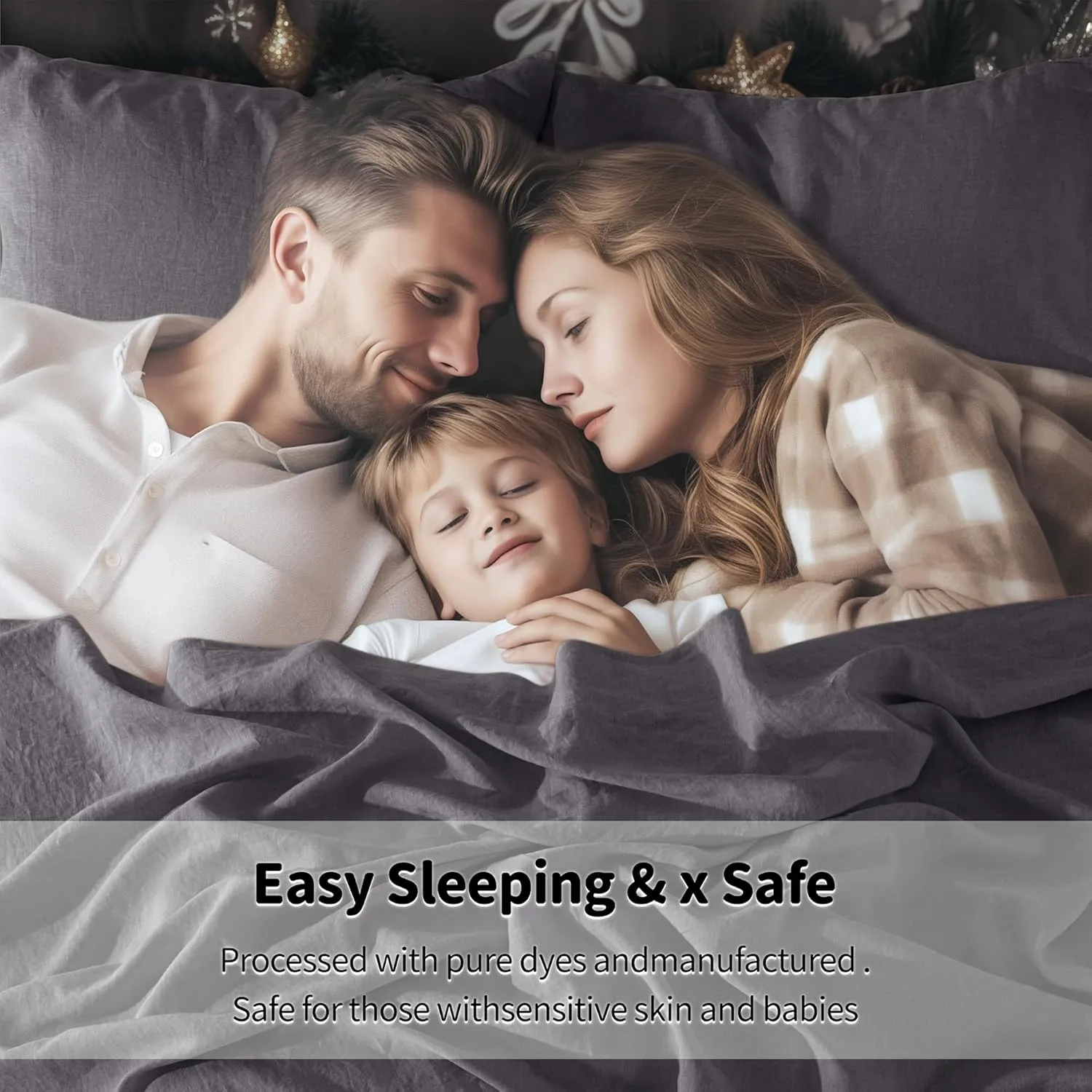 LBR02M 100% Linen Sheet Set Queen Size, Bed Sheets 4 Piece Sets, Solid Color Natural Flax Bed Sheets Soft Breathable Bedding,16" Deep Pocket,All Season (Queen, Dark Grey)