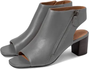 LEHOOR Women Chunky Heel Open Toe Booties Sandals Side Zipper Sandal Booties Cut Out 2 inch Block Stacked Heels Ankle Boots Peep Toe Backless Matte Casual Summer Booties 4-11 M US