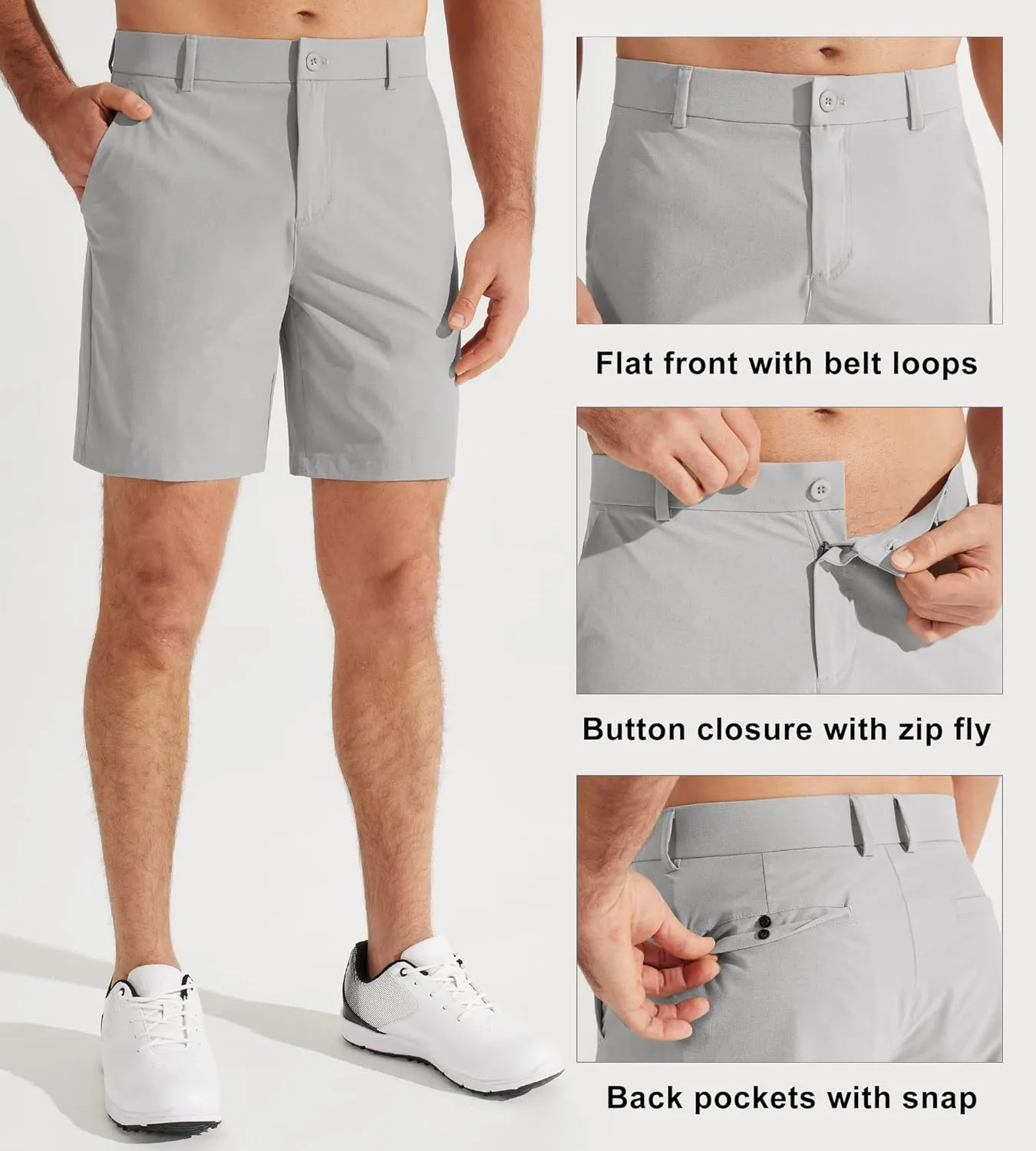 Libin Men's Golf Shorts 7" 9" Work Dress Shorts Casual Flat Front Hybrid Shorts Lightweight Quick Dry Water Resistant