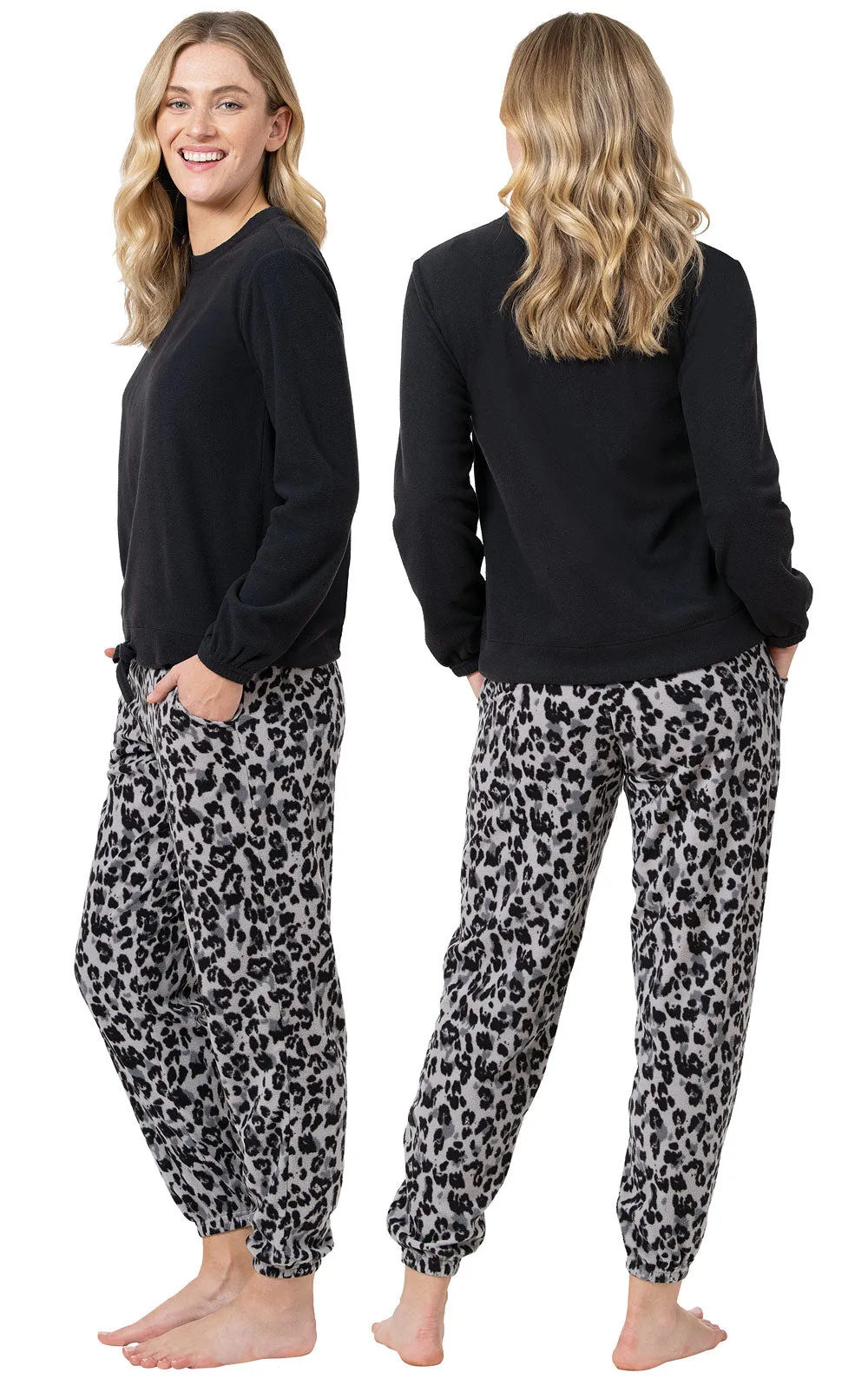 Lightweight Fleece Front Tie Pullover Pajamas