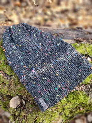 Lightweight Hat, Folded Double Brim Wool Free,  Black Speckle