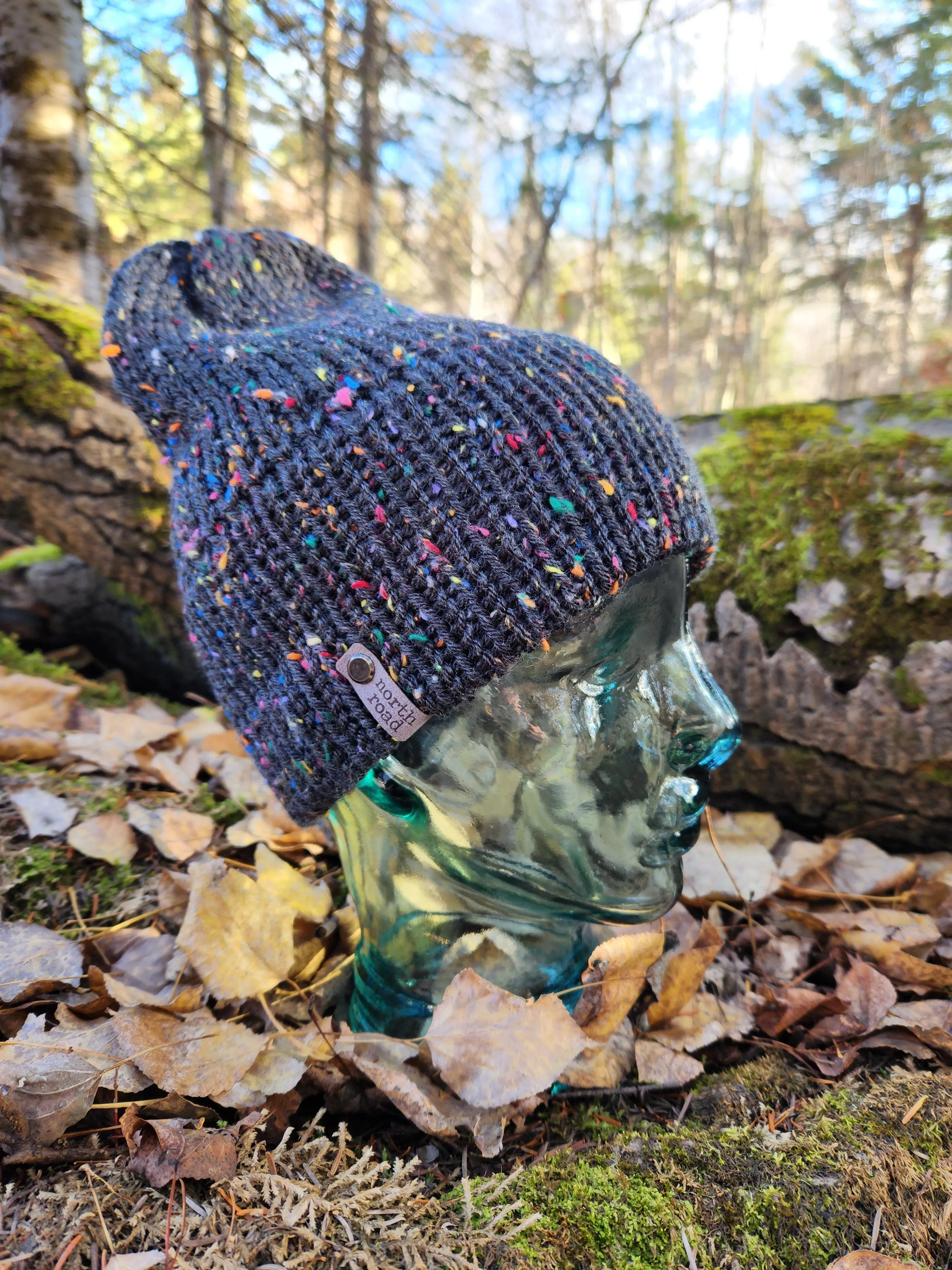 Lightweight Hat, Folded Double Brim Wool Free,  Black Speckle