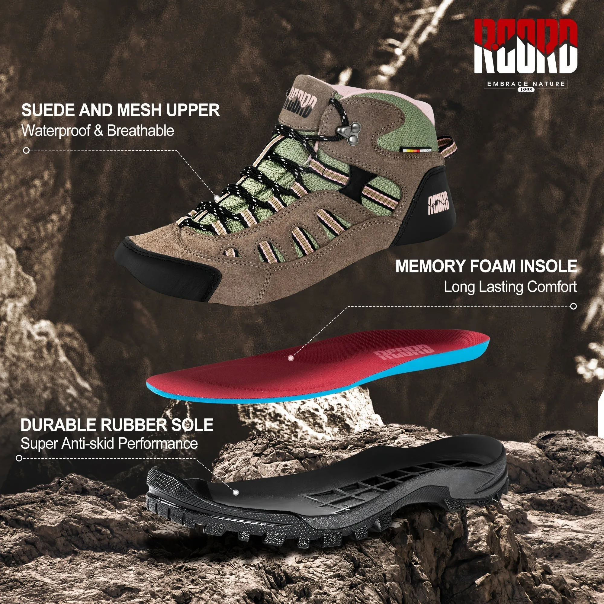 [Lightweight Waterproof Hiking Boots] Womens Hiking Boots