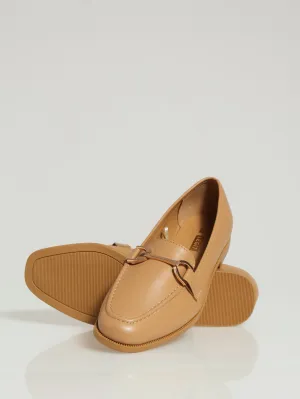 Loafer With Trim - Tan
