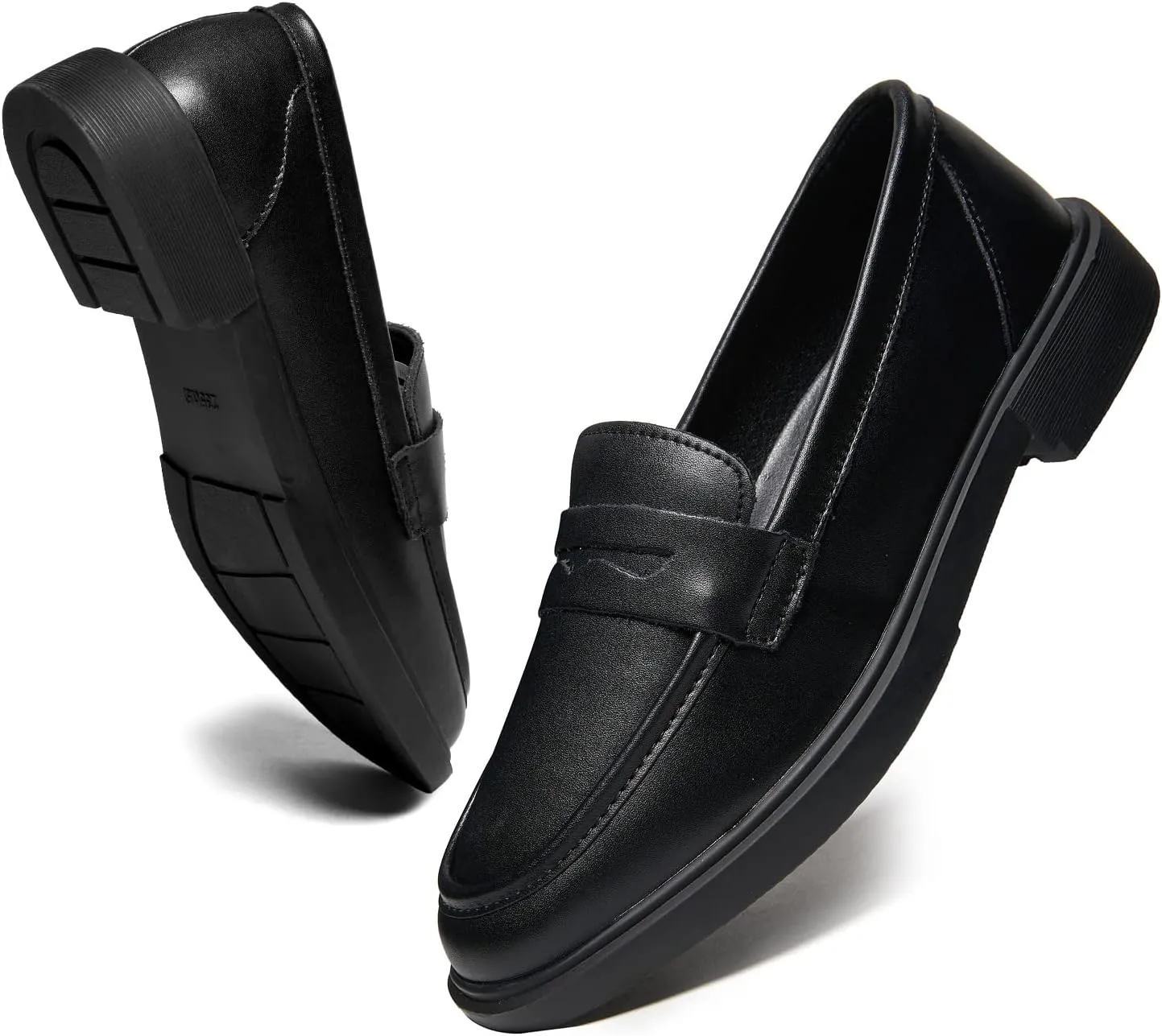 Loafers for Women Dressy Shoes Leather Penny Comfort for Work Platform Chunky