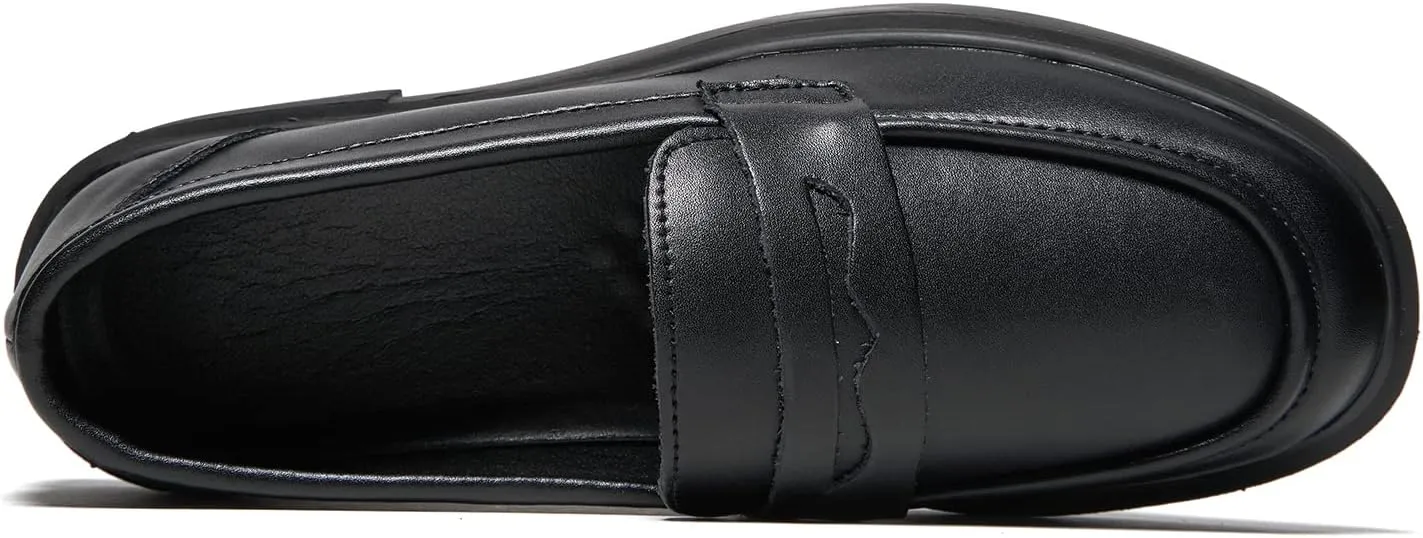 Loafers for Women Dressy Shoes Leather Penny Comfort for Work Platform Chunky