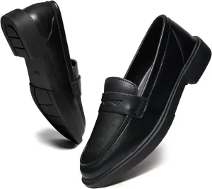 Loafers for Women Dressy Shoes Leather Penny Comfort for Work Platform Chunky