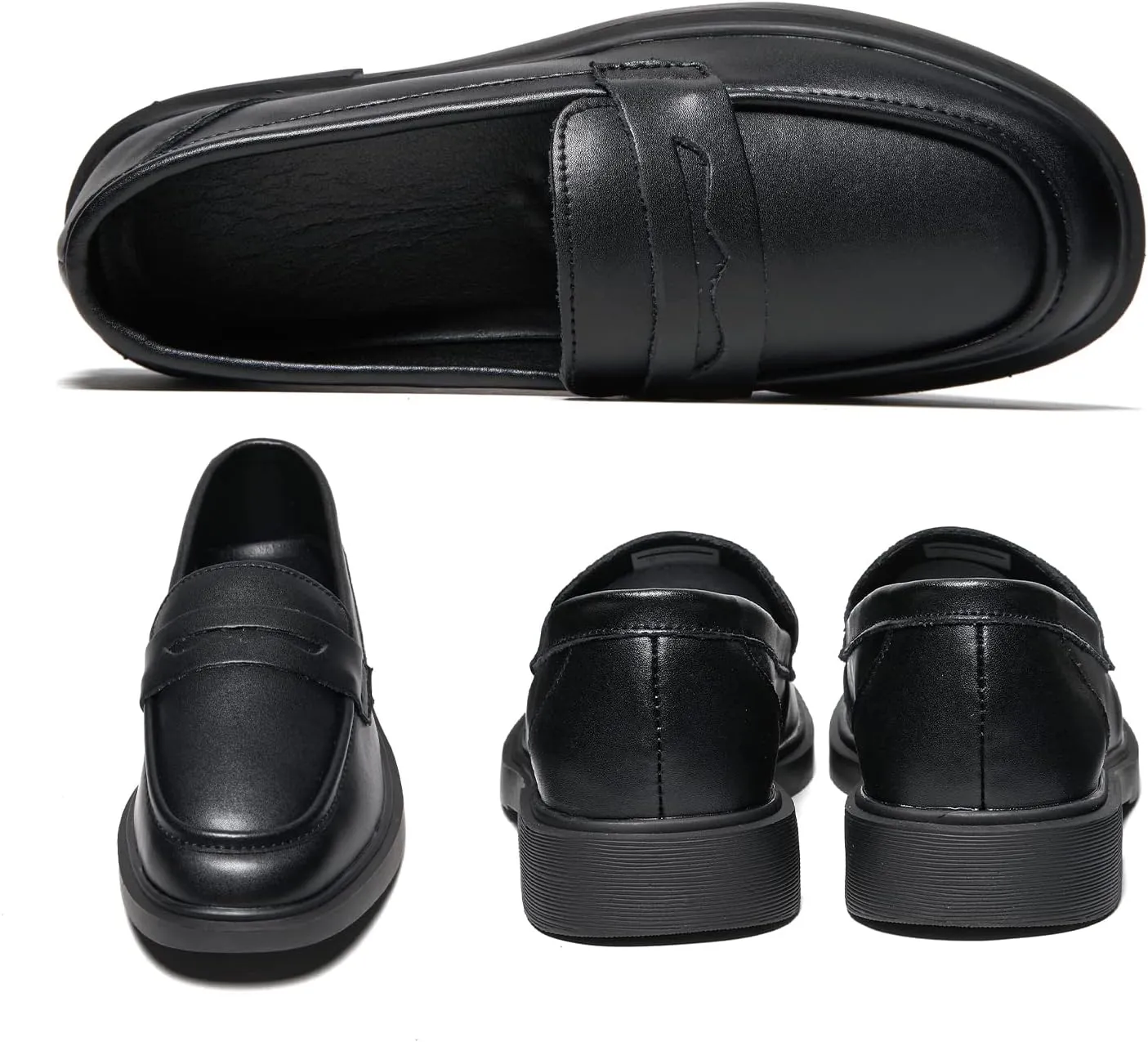 Loafers for Women Dressy Shoes Leather Penny Comfort for Work Platform Chunky