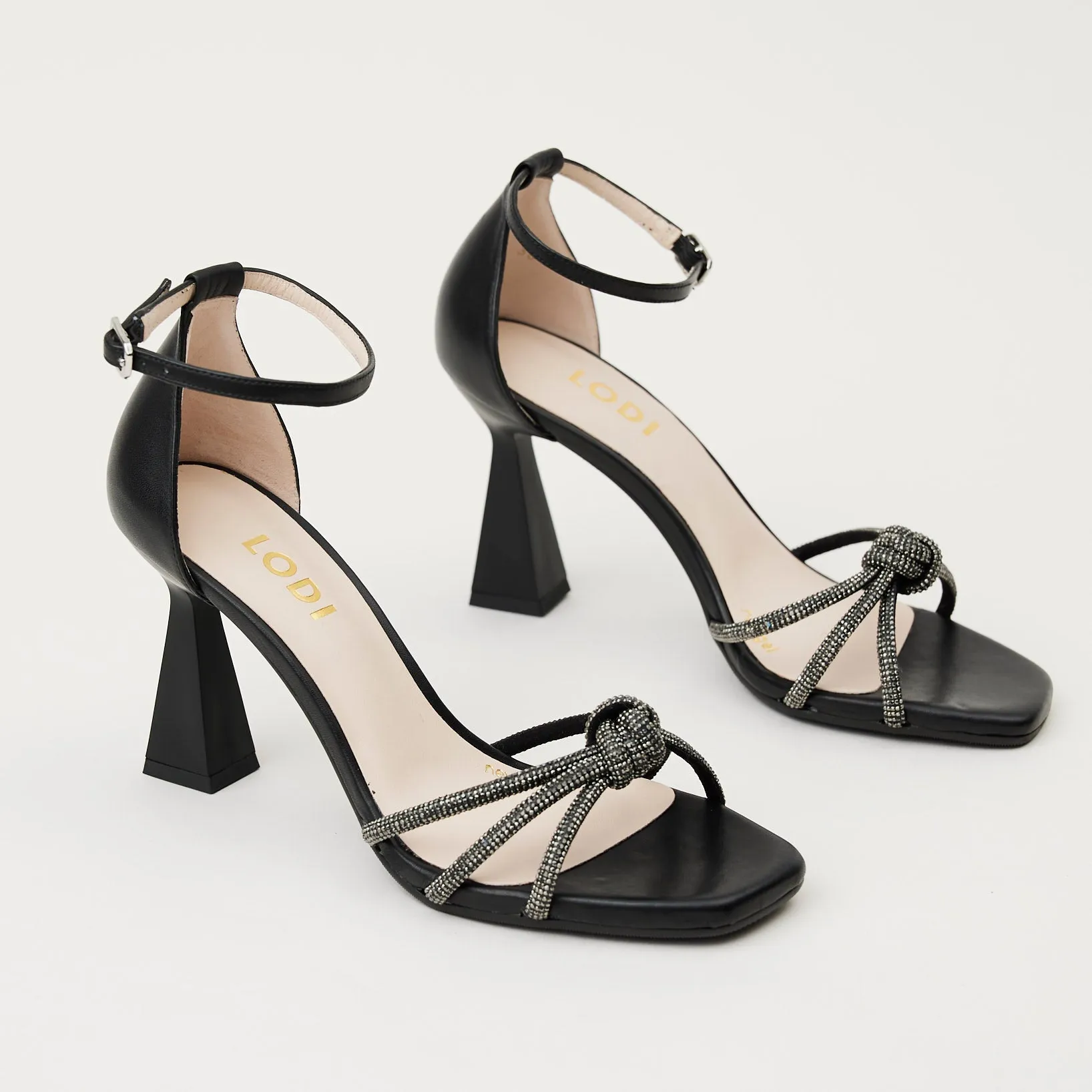 Lodi Black Leather Sandals