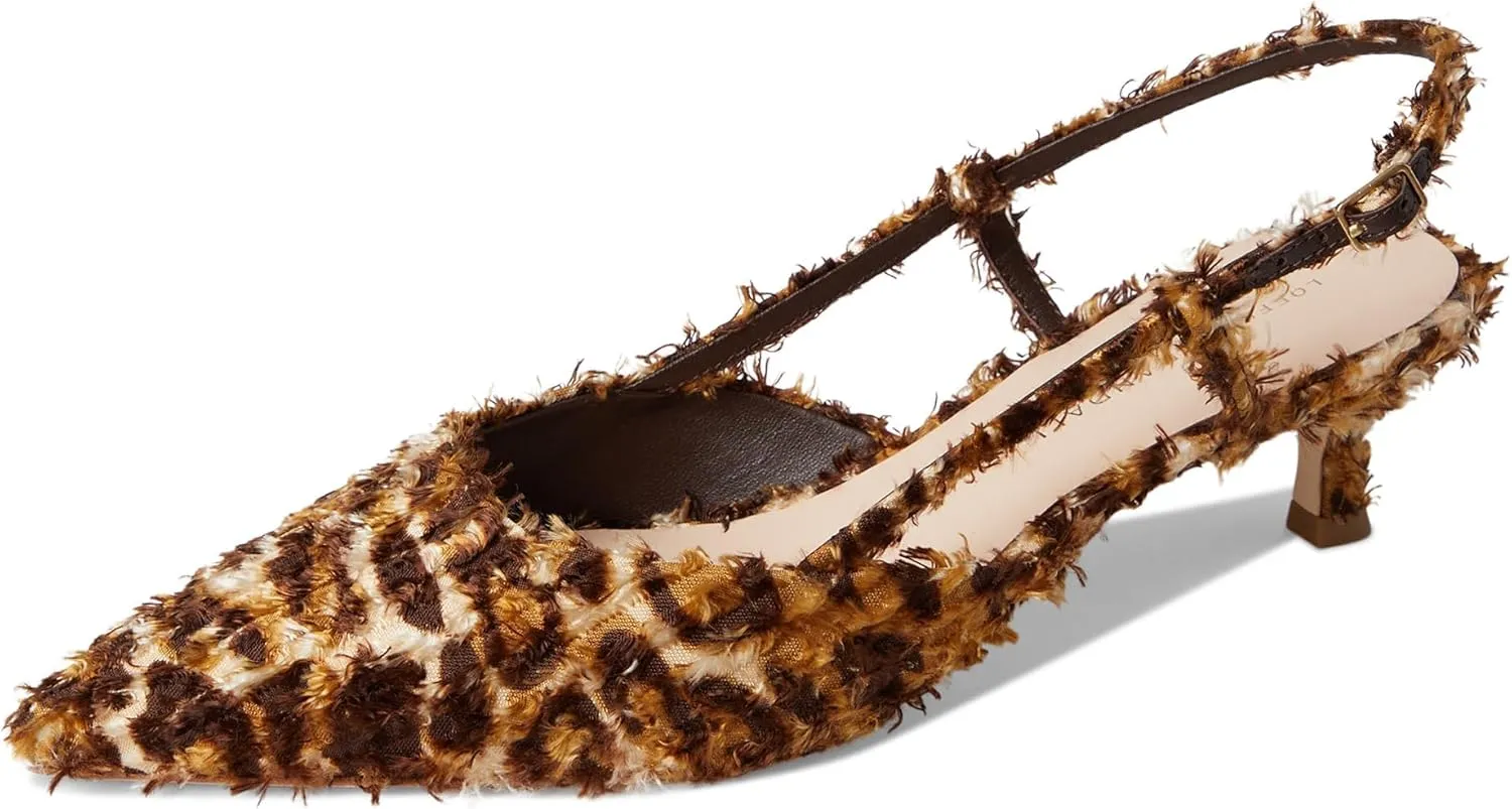 Loeffler Randall Women's Tyson Smocked Sling Back Kitten Heel Pump