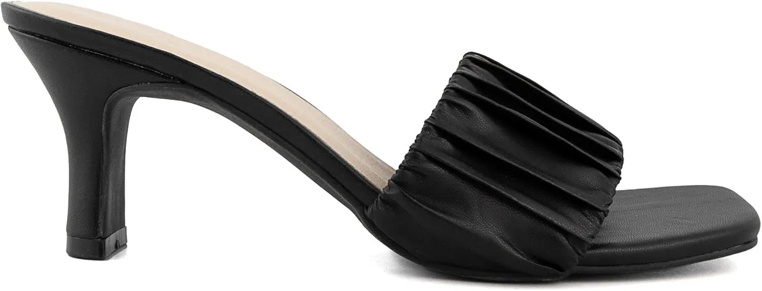 LONDON FOG Womens Leana Dress Sandal Womens comfort Heeled Sandals