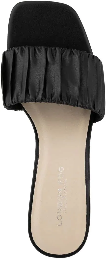 LONDON FOG Womens Leana Dress Sandal Womens comfort Heeled Sandals