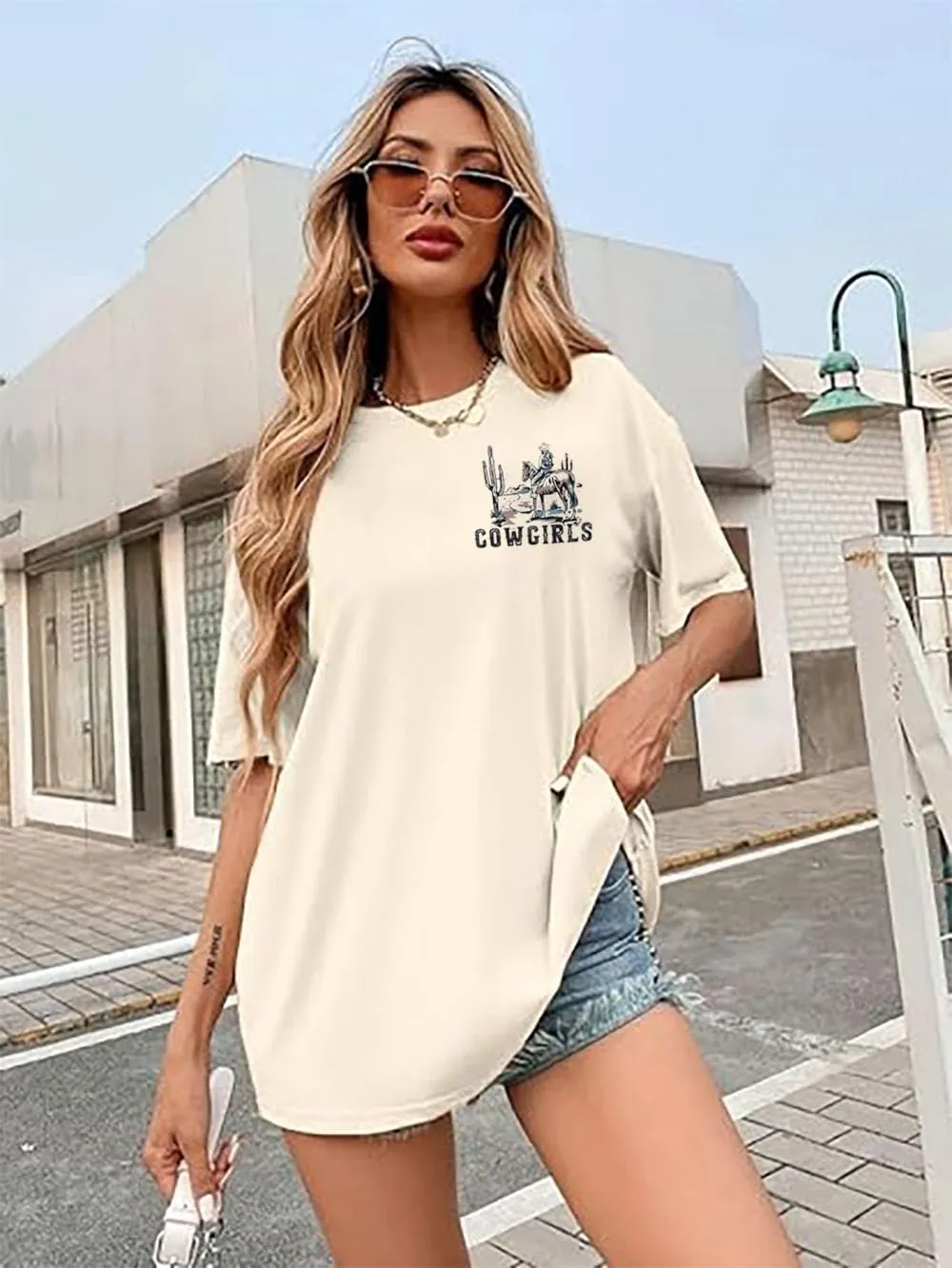 Long Live Cowgirls Shirts Women Oversized Cowgirl Tshirt Vintage Western Tee Country Girl Concert Top