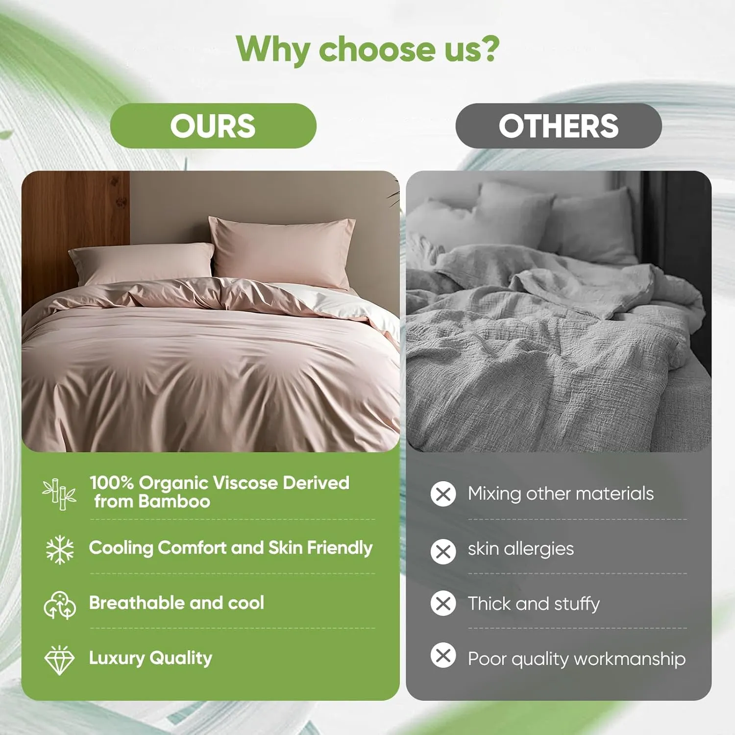 Luxury Sheet Set, Genuine 100% Organic Viscose Derived from Bamboo, Cooling & Breathable, Silky Soft, Bedding Sheets & Pillowcases (Sand, King)