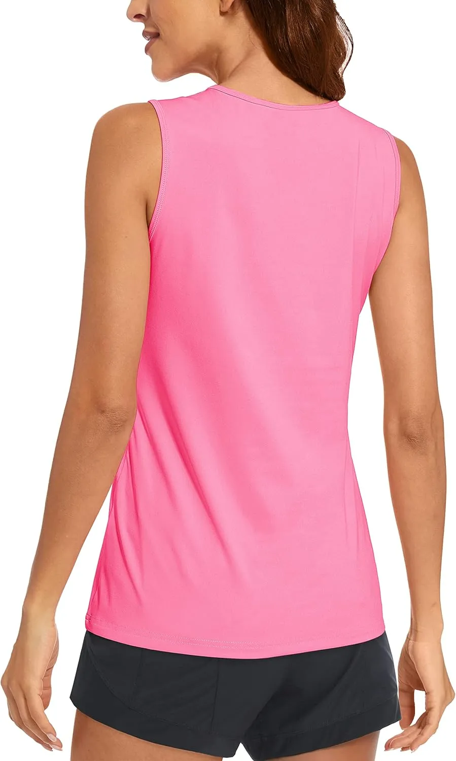 MAGCOMSEN Women's Sleeveless Workout Shirts UPF 80  Dry Fit Running Wicking Tank Tops Athletic Gym Summer