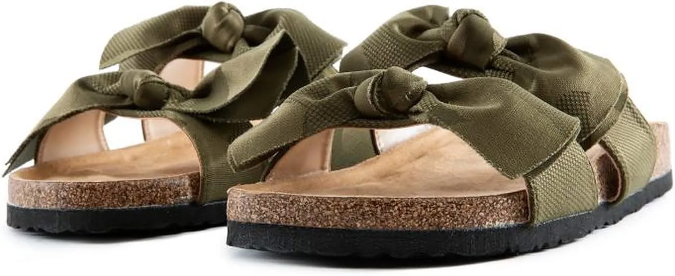 Mata Shoes Women Fashion Slide Sandals Soft Cork Footbed Slip On Bow Slides