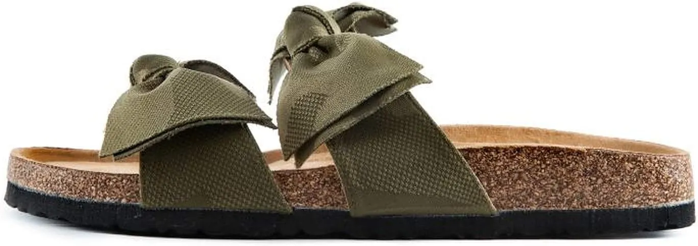 Mata Shoes Women Fashion Slide Sandals Soft Cork Footbed Slip On Bow Slides