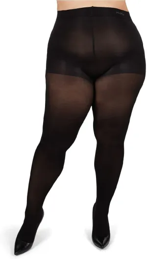 MeMoi Plus Size Curvy Control Top Tights, Comfortable and Lightweight Tummy Control Tights - Sizes 1X-7X