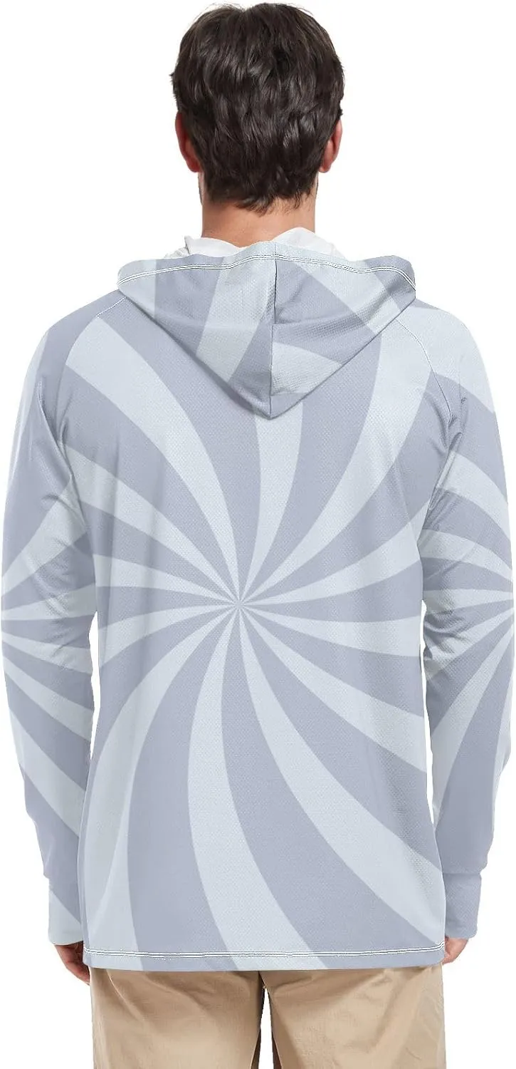 Men Sun Protection Hoodies Long Sleeve Mens Sun Shirts UPF 50  Rash Guard Shirts for Men Beach Hoodie Twirl Swirl