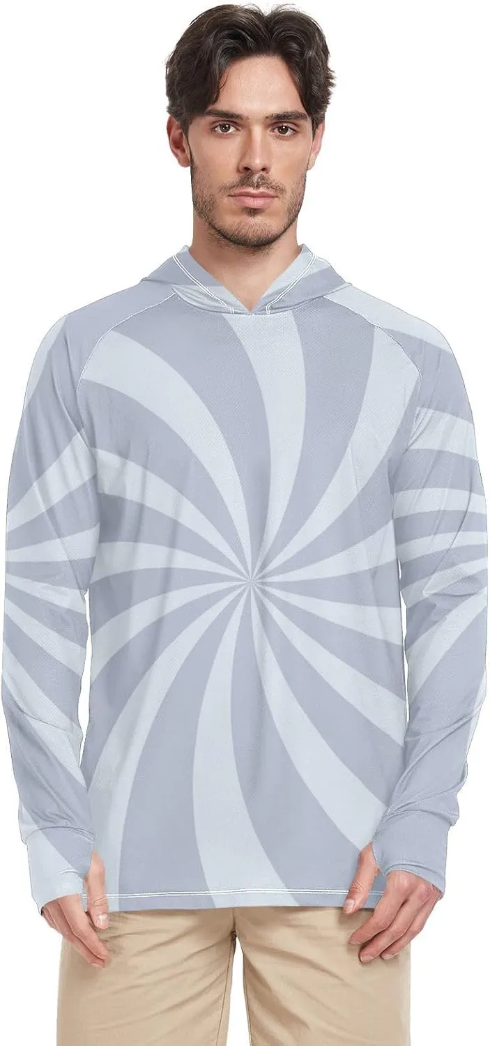 Men Sun Protection Hoodies Long Sleeve Mens Sun Shirts UPF 50  Rash Guard Shirts for Men Beach Hoodie Twirl Swirl