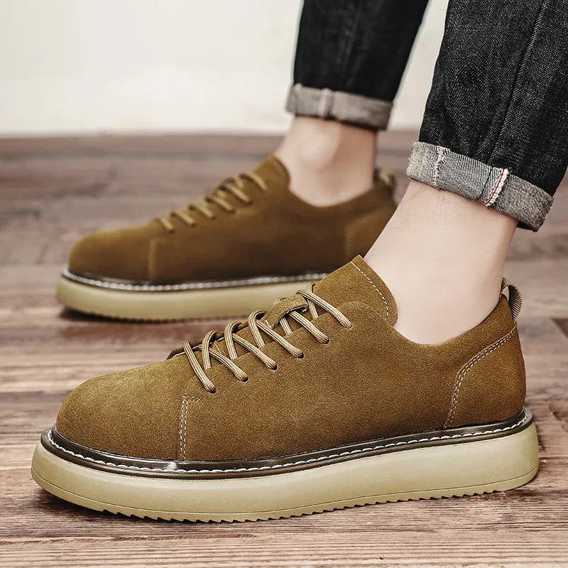 Men's British Retro Platform Board Breathable Low Sneakers