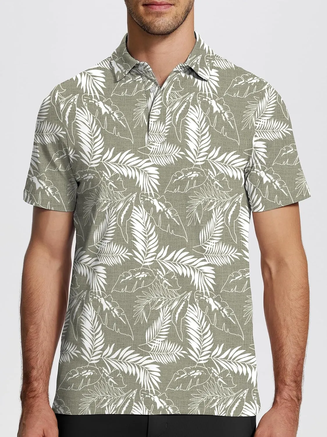 Mens Golf Shirt Short Sleeve Funny Print Golf Polo Shirts for Men Lightweight Dry Fit Quick Dry Collared Golf Polos