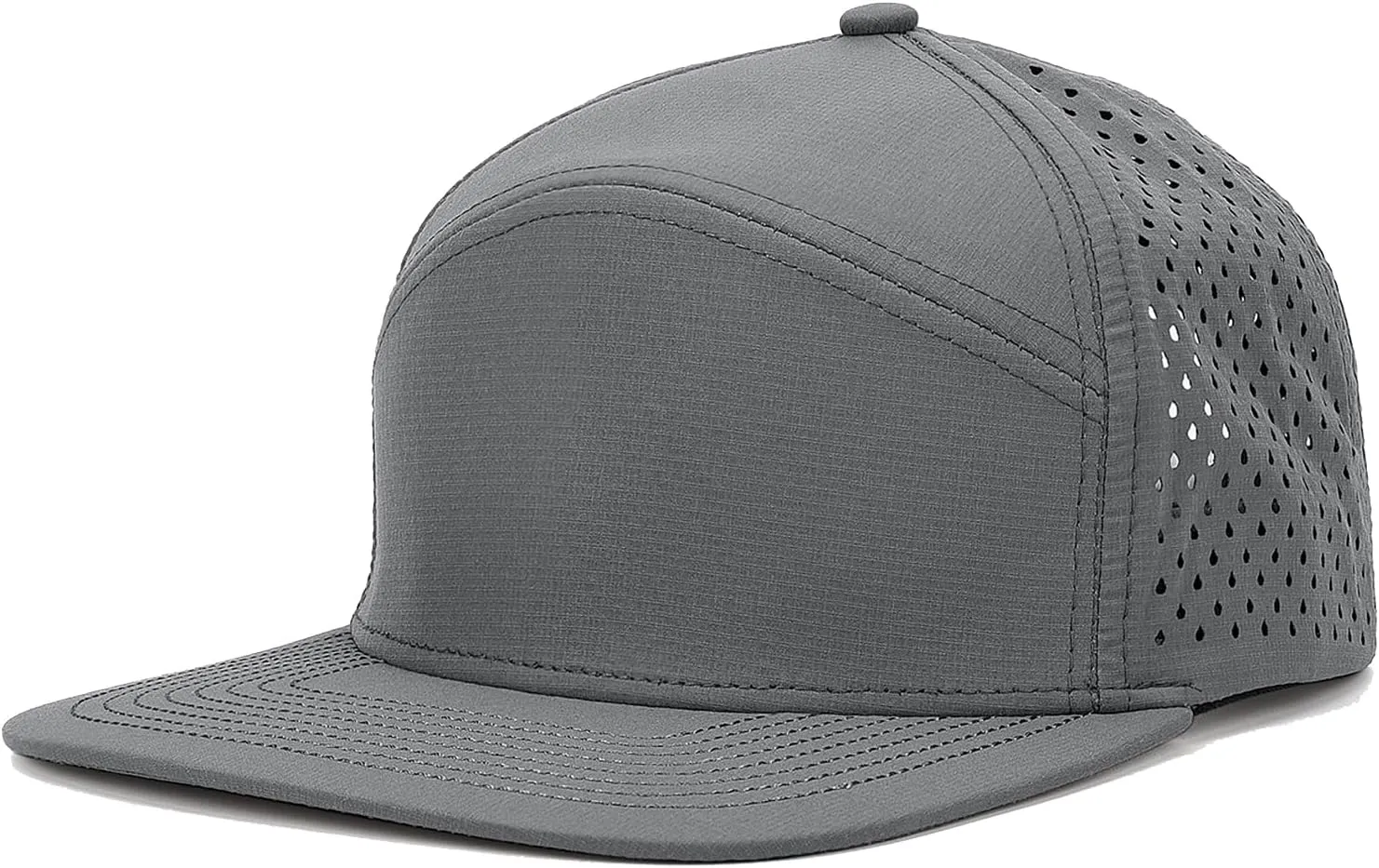 Mens Golf Trucker Hat Outdoor Lightweight Snapback Closure Flat Brim Laser Cut Baseball Cap for Women