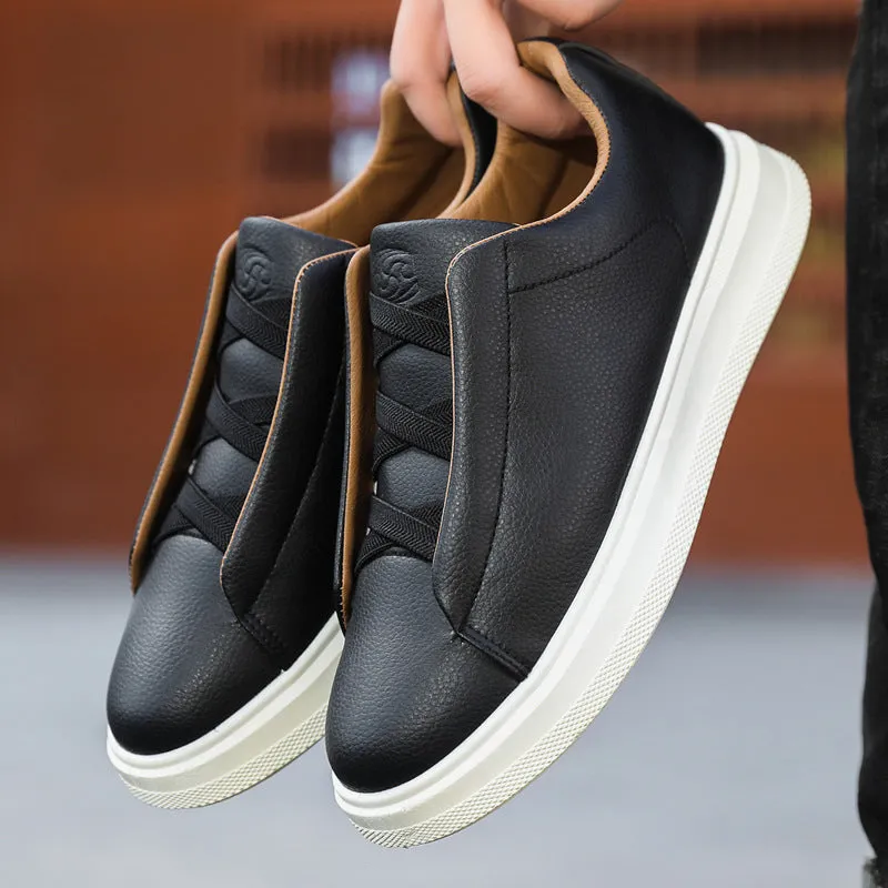 Men's Leather Soft-soled Breathable Sneakers