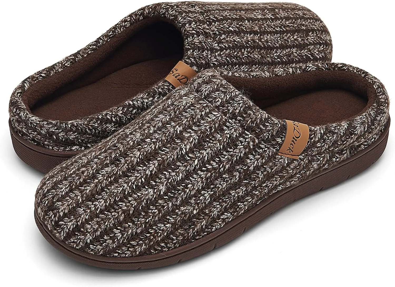 Men's Memory Foam Slippers with Arch Support, Breathable & Warm Knit House Slippers