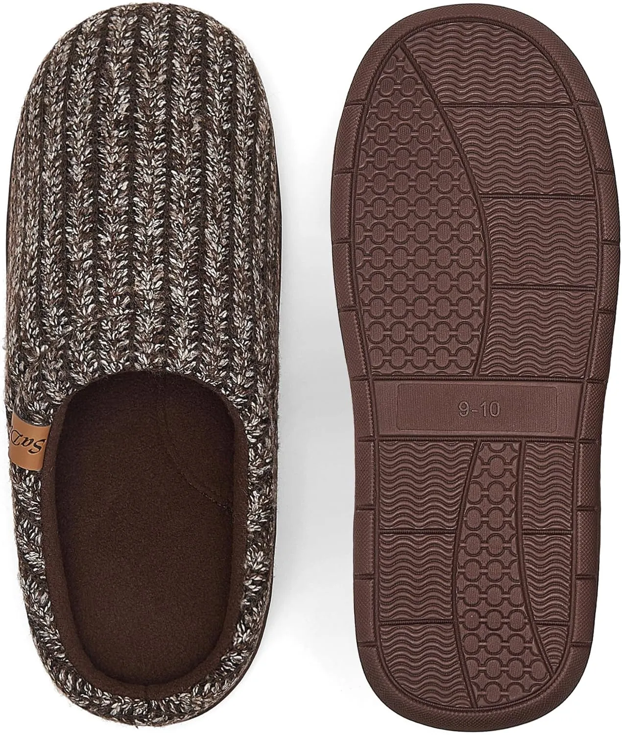 Men's Memory Foam Slippers with Arch Support, Breathable & Warm Knit House Slippers