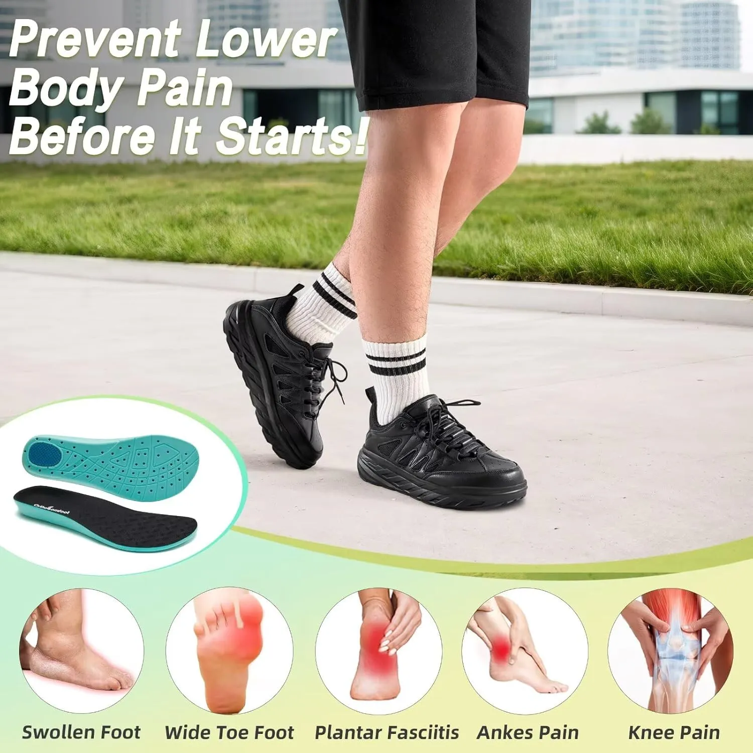 Men's Orthopedic Wide Leather Dress Shoes: Diabetic Arch Support Plantar Fasciitis Comfortable Casual Walking Shoes, Orthotic Flat Feet Work Tennis Sneakers for Swollen Feet and Heel Pain Relief