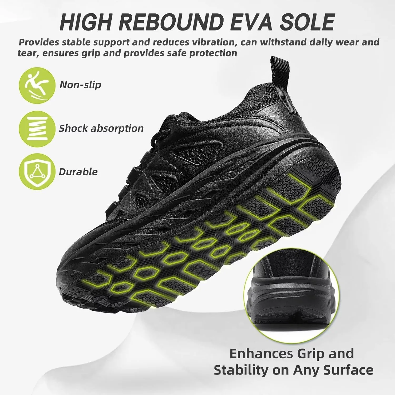 Men's Orthopedic Wide Leather Dress Shoes: Diabetic Arch Support Plantar Fasciitis Comfortable Casual Walking Shoes, Orthotic Flat Feet Work Tennis Sneakers for Swollen Feet and Heel Pain Relief