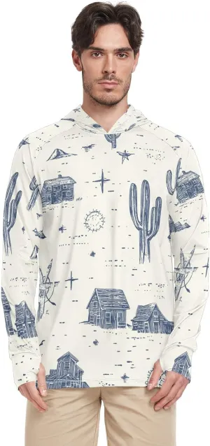 Mens Sun Hoodie Shirts UV Protection Long Sleeve Lightweight UPF 50  Rash Guard UV Shirts