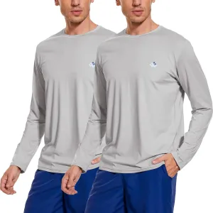 Men’s UPF 50  Lightweight Long Sleeve Casual T-Shirt Quick Dry UV Sun Protection for Outdoor Beach Hiking Fishing Exercise