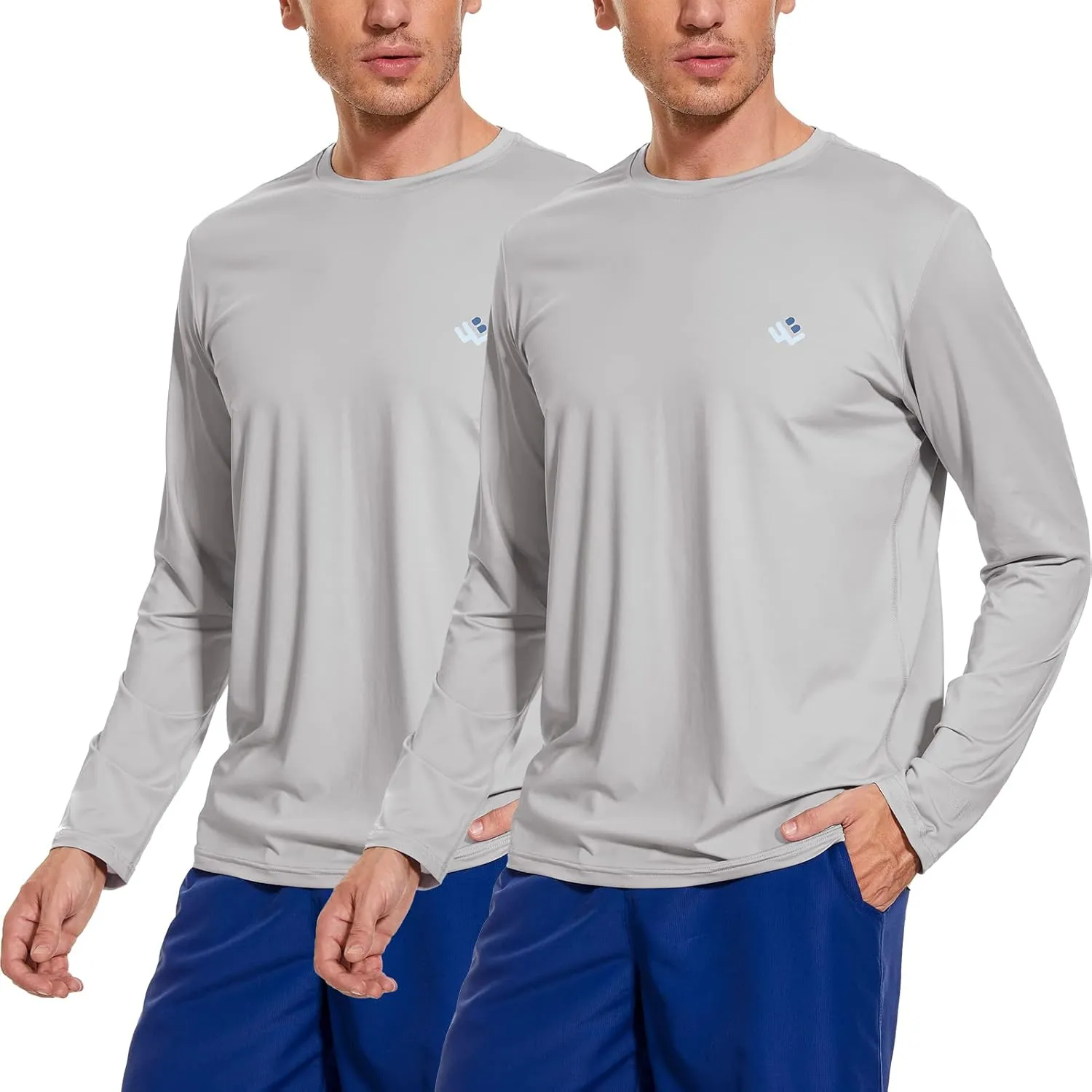 Men’s UPF 50  Lightweight Long Sleeve Casual T-Shirt Quick Dry UV Sun Protection for Outdoor Beach Hiking Fishing Exercise