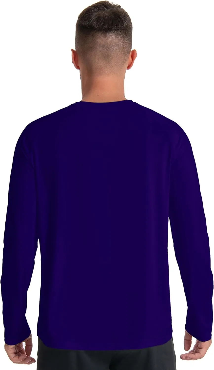 Men's UPF 50  Long Sleeve Loose-Fit Lightweight Sun Protection Fishing Hiking Running UV Shirt Rash Guard